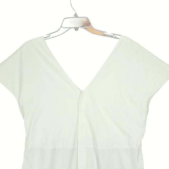 Aday Midi Dress sz S Women Super Swish Ivory Surplice Neck Rope Belt‎ Minimalist - Picture 12 of 15